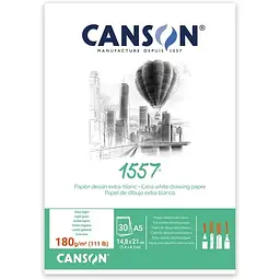Склейка для рисунку Canson 1557 180г/м2 30л білий колір 