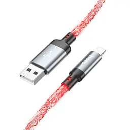 Дата кабель Hoco U112 Shine 2.4A USB to Lightning (1m) Gray - мініатюра 2