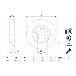 Гальмівний диск Bosch 0 986 479 186 - мініатюра 5