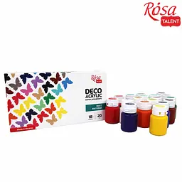 Набір акрилових фарб для декору матовий 18×20 мл ROSA Talent (4823098523956) - мініатюра 4