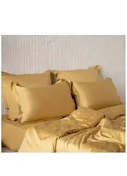Комплект турецької постільної білизни TURComFor сімейний 160x220 Premium gold сатин TC303375753 - мініатюра 2
