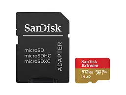 Карта пам'яті SanDisk Extreme microSDXC UHS-I U3 V30 A2 + SD-Adapter 512 GB (SDSQXAV-512G-GN6MA)