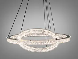 Стильна підвісна LED люстра до 18 м2 Diasha 1712/600+400ABK, чорна, 2 кільця, 66 W - мініатюра 2