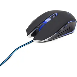 Оптична ігрова мишка Gembird MUSG-001-B, USB інтерфейс, синій колір - мініатюра 2