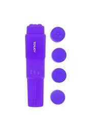 Вібромасажер з насадками Toy Joy Funky Massager, 10х2.5 см (фіолетовий) - мініатюра 2