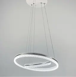 Біла LED люстра на 2 кільця з хромованою смужкою Line.F A 55060/2P WH+CR - мініатюра 5