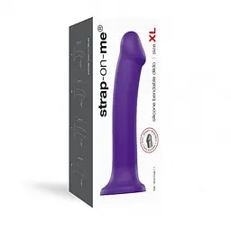 Фалоімітатор Strap-On-Me Dual Density Bendable XL 20 см фіолетовий - мініатюра 5