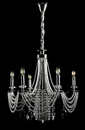 Сучасна підвісна кришталева люстра Splendid Ray L6008/6 (SILVER) - хром, 6xE14, діаметр 65 см, від 12 до 18 м2 - мініатюра 2