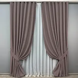 Комплект штор VR-Textil Midnight блекаут 2 шт 150x290 см бурий (1233ш) - мініатюра 2