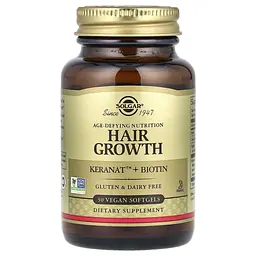 Засіб для росту волосся Solgar Hair Growth Age-Defying Nutrition 30 веганських капсул - мініатюра 2