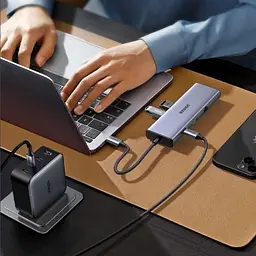 Концентратор Ugreen USB3.1 Type-C to HDMI60Hz/VGA/USB 3.0х3/RJ45/SD/TF/PD 100W 9-in-1 CM498 (15600) - мініатюра 3