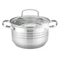 Каструля з кришкою Rainstahl RS-CS-2119-24 24 см 6.5 л сріблястий