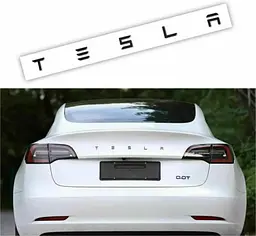 Емблема напис Tesla глянсовий Чорна Пластик на скотчі 476 × 20 мм (OEM 1880160-00-A) - мініатюра 4
