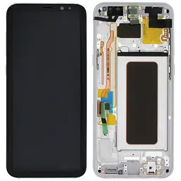 Дисплей Samsung G955 Galaxy S8+ чорний, OLED, з рамкою сріблястого кольору, Arctic Silver