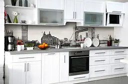 Вініловий кухонний фартух Тауерський міст наклейка для кухні Біг-Бен Лондон місто Сірий Happy Pocket Z181881