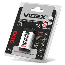 Акумулятор Videx 6HR61 300mAh blister 1 шт. (6HR61/300/1DB) - мініатюра 2