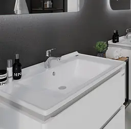 Тумба з умивальником Sanwerk Амата Air 80 Білий з умивальником Меркур MV0000793 Білий - мініатюра 4