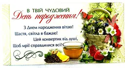 Конверт для грошей В Твій Чудовий День Народження! українською 10 шт КПУ16-89