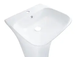 Комплект Qtap Crow: Раковина підлогова моноблок 445x420x840 мм White + Донний клапан PU02O (QT0511G315WN47321) - мініатюра 4