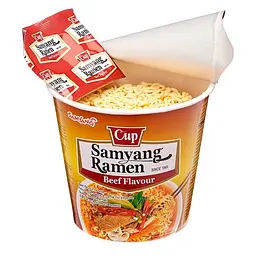 Локшина швидкого приготування Рамен Samyang Ramen Beef flavour Cup 65g - мініатюра 2