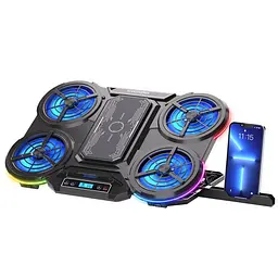 Охолоджувальна підставка для ноутбука 17 дюймів Ice Coorel Q-5 4xfans+Aluminum plate RGB LCD