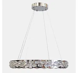 Світлодіодна люстра підвісна Artlight 8220-600CH з круглим кришталевим корпусом в кольорі хром, 89W - мініатюра 3