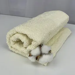 Рушник для обличчя махровий Febo Vip Cotton Botan Туреччина 6399 молочний 50х90 см - мініатюра 3