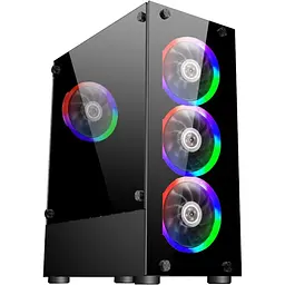 Корпус 1stPlayer V2-A-BK-4F1 Black [149294]