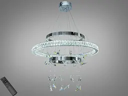 LED-люстра Diasha 598/800+500+400HR хром з метеликами 176 Вт пульт - мініатюра 2