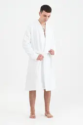 Халат-кімоно unisex Lotus Home - Bold Microcotton white махровий L - мініатюра 3