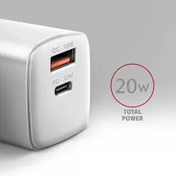 Зарядний пристрій AXAGON 1xUSB QC3.0 + 1xUSB-C PD20W white (ACU-PQ20W) - мініатюра 3