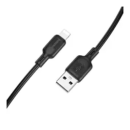 Кабель синхронізації Borofone BX113 Silicone 2.4A USB-A to Lightning 1 м Black (35582_3346745) - мініатюра 3
