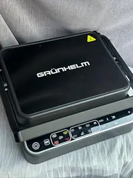 Прижимний контактний електричний гриль Grunhelm G2203 домашній з антипригарним покриттям 2200Вт Чорний - мініатюра 4