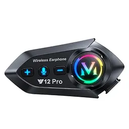 V12 Pro Мотоциклетний Інтерком 500M Bluetooth Шолом Гарнітура Динаміки З RGB-підсвіткою