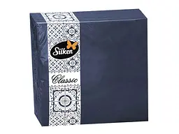 Серветки кольорова SILKEN 50шт паперові 33x33см СИНІ 2шари