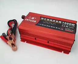 Автоінвертор 12 V-220 V перетворювач напруги з чистою синусоїдою для котла, насоса та холодильника 1000 W Eryuan 12 V-220 V 1000 Вт