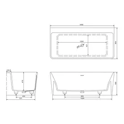 Ванна з литого каменю Volle 165x80 12-40-051 - мініатюра 2