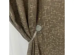Льняні мармурові блекаут штори темно-сірого кольору 2шт. 150х270 з білим шифоновим тюлем 400х270, на ALBO pbe0052745 - мініатюра 7
