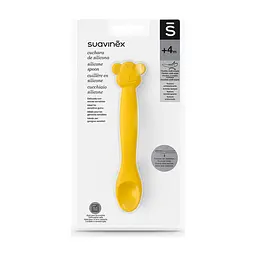 Ложка дитяча Suavinex силіконова жовта мавпа (401353) - мініатюра 3