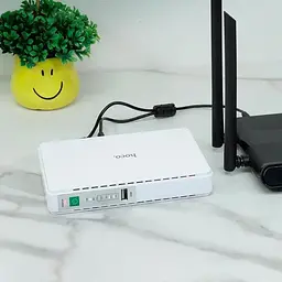 Джерело безперебійного живлення Hoco DB25 Plus Smart Mini UPS для роутерів 5V/9V/12V 10000 mAh White - мініатюра 4