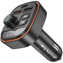АЗП FM модулятор Borofone BC59 Heroic 15W (2USB-A/1C) Black - мініатюра 4