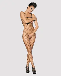 Бодістокінг з великим вічком і відкритими грудьми Obsessive Bodystocking N102 S/M/L, чорний - мініатюра 2