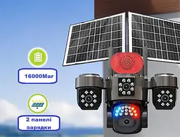 Вулична 4G камера DIFANG S11 20Мп з 4 лінзами 2 сонячних панелі зарядки акумулятор 16000мАг PIR сенсор руху - мініатюра 3