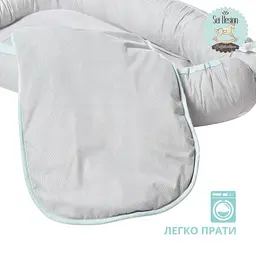 Кокон позиціонер для новонароджених Sei Design 88х60х12 см + подушка сірий (8-35420) - мініатюра 7