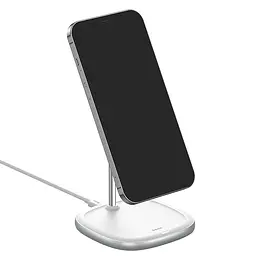 Зарядний пристрій Qi Baseus Swan Magnetic Desktop Bracket Wireless Charger (WXSW-02) білий - мініатюра 2
