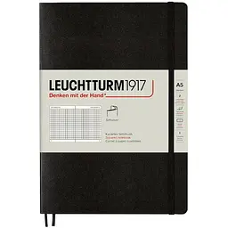 Блокнот Leuchtturm1917 Середній, М'яка обкладинка, чорний, клітинка (310337)