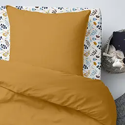 Дитяча постільна білизна в ліжечко CURCUMA, гірчичний (Ranfors16_Mustard_BushBeigeBlue_140) - мініатюра 2