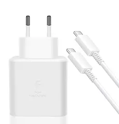Зарядний пристрій комплект із кабелем Samsung 45 W 1 вихід USB-C PD білий (EP-TA845XWE)