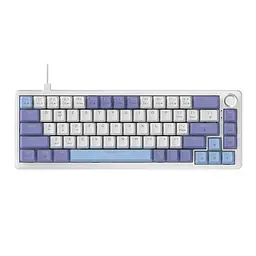 Ігрова механічна дротова клавіатура Ajazz Ak690 / 68 клавіш / Hot-Swap / RGB / Melard Switch MC / Purple - мініатюра 2
