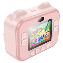 Дитячий фотоапарат HOCO DV204 з функцією миттєвого друку, підтримка microSD card, Pink, Box - мініатюра 2